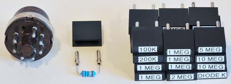 Figure 5 — Resistor and diode plug-in elements for EC-1 two-pin sockets — shows the plug body style and component leads.