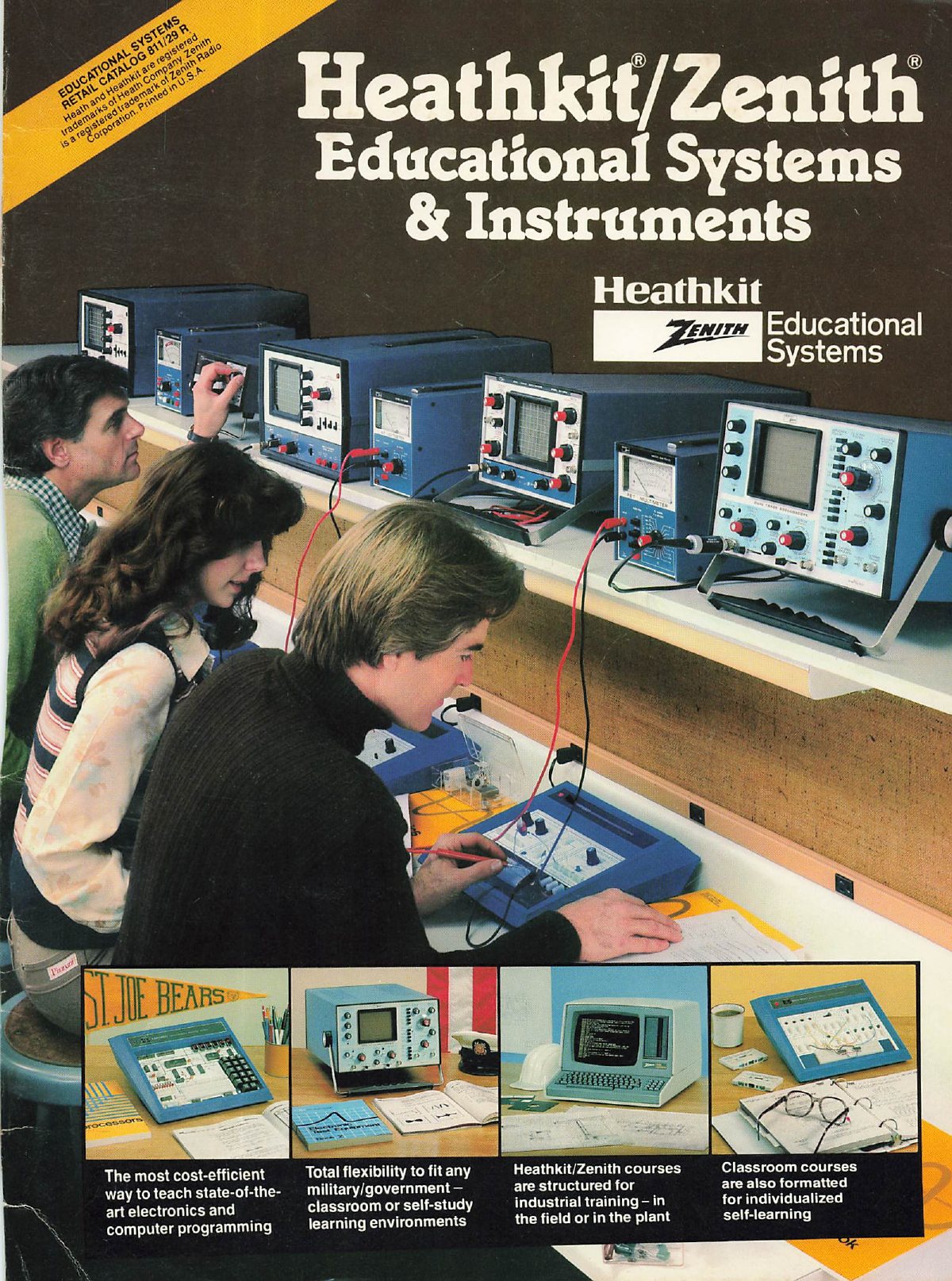 Figure 6 — Cover of the Heathkit/Zenith Educational Systems & Instruments catalogue 811-29R, the schools-and-industry catalogue that sold the ETW-3200 and the EB-6201 classroom course. World Radio History fil…