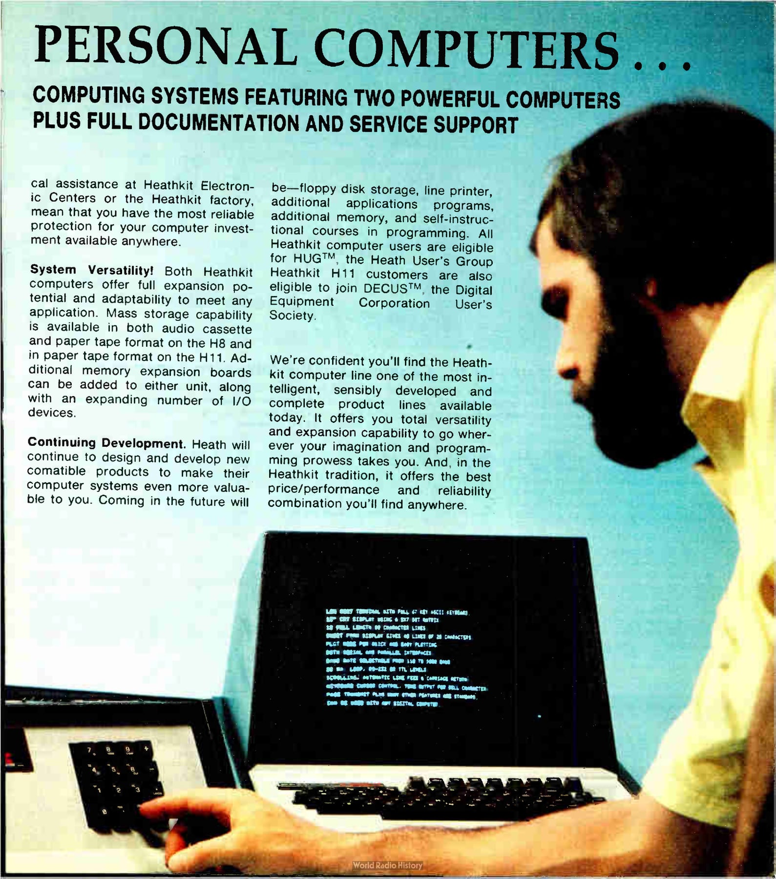 Figure 3 — The opening page of the computer section in the Fall 1977 catalogue: "Personal Computers... computing systems featuring two powerful computers plus full documentation and service support." The pitc…