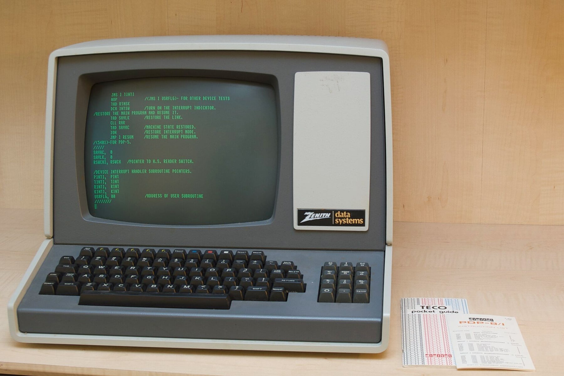 Figure 12 — A Zenith Z-19 terminal, the factory-assembled twin of the Heathkit H19. Its Z80-controlled electronics were reused almost unchanged in the H88 and H89 all-in-one computers.