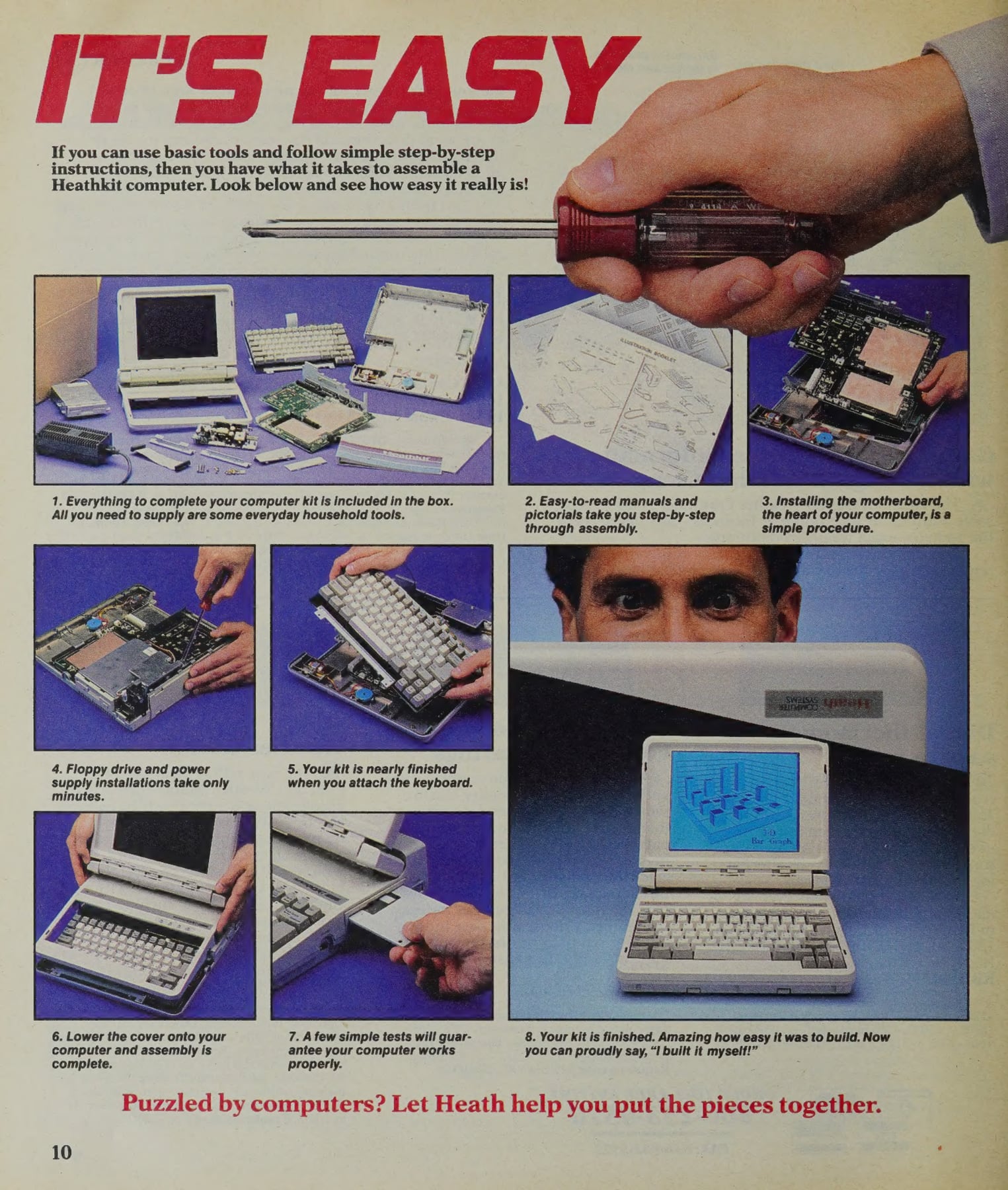 Figure 13 — "It's Easy", Winter 1991. Building a Heath computer kit had become a sequence of installing finished boards and drives in a case, a long way from the soldering of an H8.