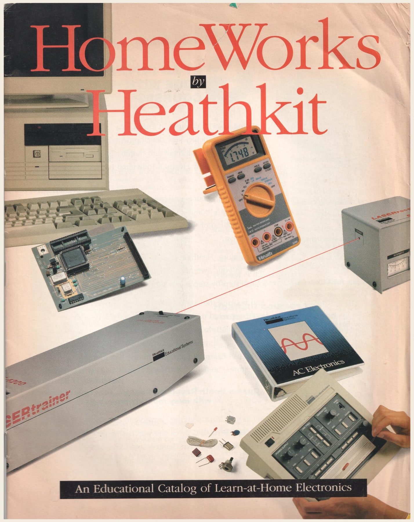 Figure 3 — "Home Works by Heathkit: An Educational Catalog of Learn-at-Home Electronics". An undated Heathkit Educational Systems catalogue of the kind that carried the business after the kits; the cover show…