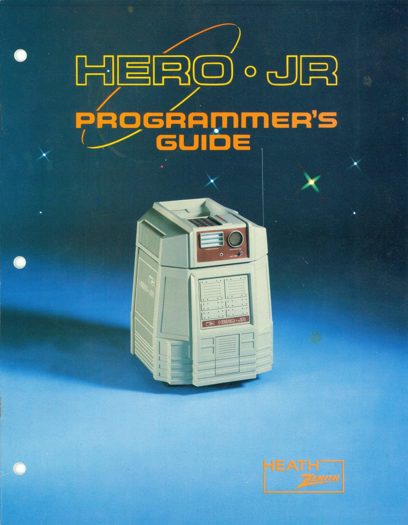 Figure 5 — The HERO Jr Programmer's Guide (copyright 1984), which documents the keypad programming language HJPL and the deeper control paths. It was among the first HERO Jr books posted to the Internet Archi…