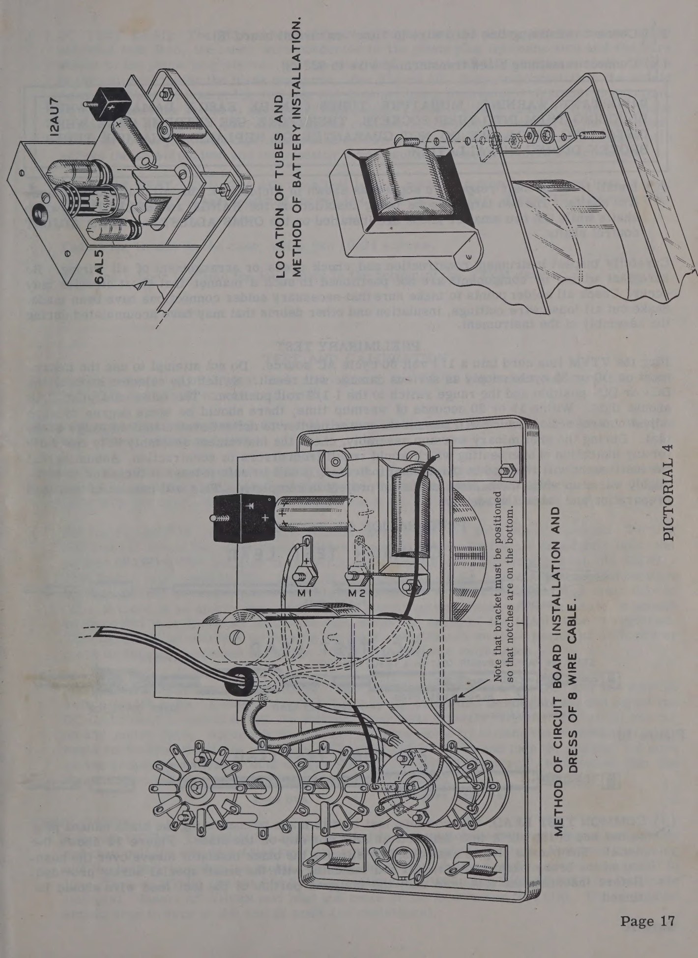 Figure 9 — The last mechanical step: the circuit board, bracket and meter go together as one assembly, held by the meter's mounting studs.