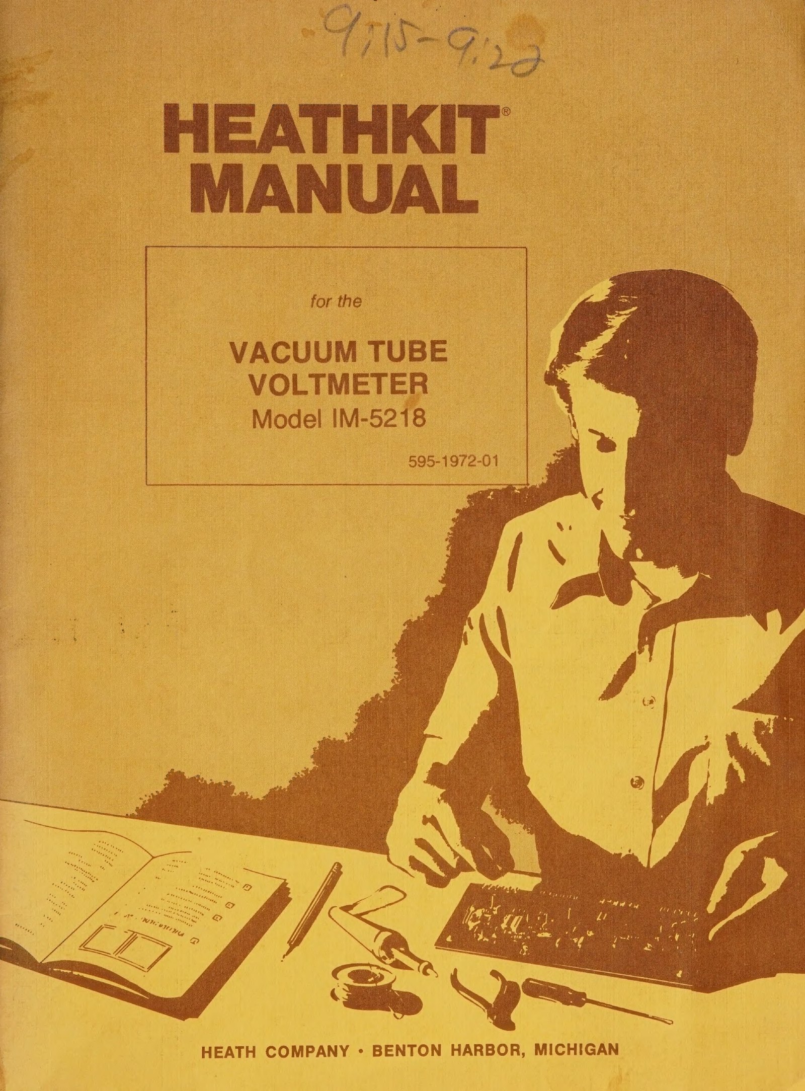 Figure 9 — The last generation: the IM-5218 manual of 1977, part number 595-1972-01, by which time the cover art showed a builder at a bench rather than the instrument.