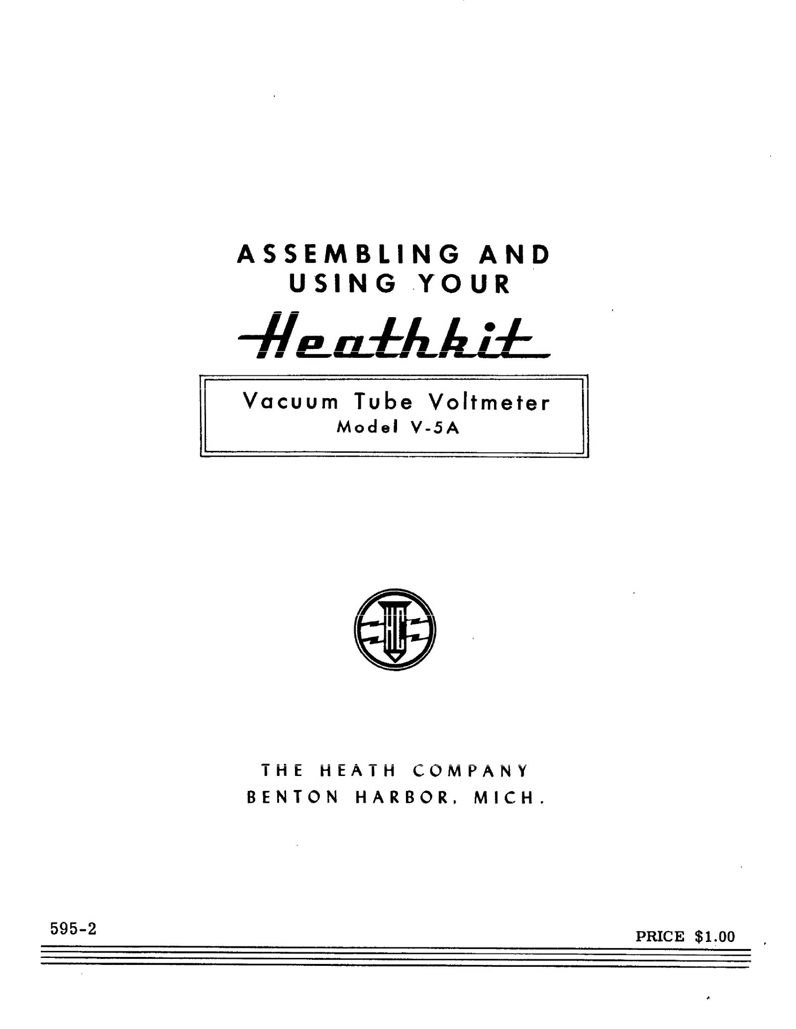 Figure 6 — The V-5A manual, part number 595-2 — an early number in the series that ran to 595-1972 by 1977.